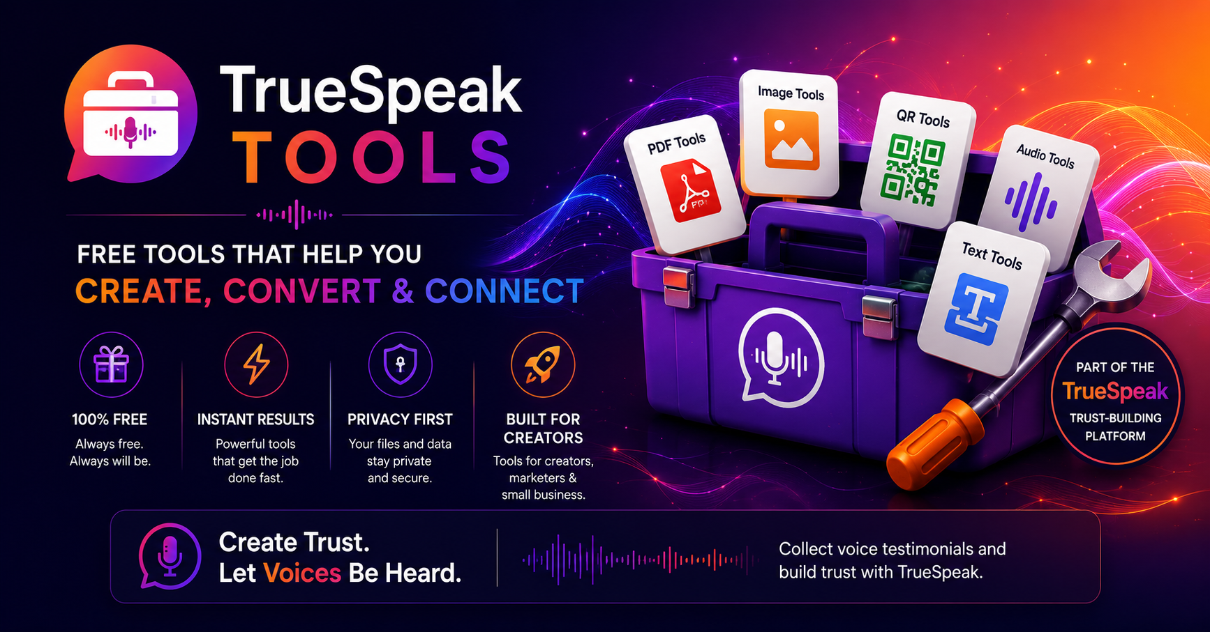 TrueSpeak Tools - Free tools that help you create, convert & connect